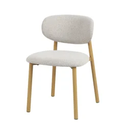 Set di 2 sedie da pranzo in tessuto (seduta 49 cm) Amal Grigio chiaro