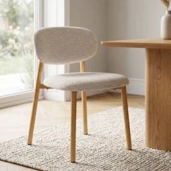 Set di 2 sedie da pranzo in tessuto (seduta 49 cm) Amal Grigio chiaro