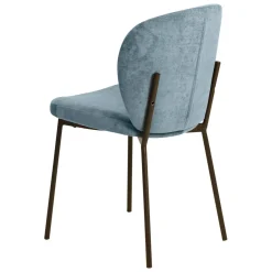 Set di 2 sedie da pranzo in tessuto (seduta 48,5 cm) Isla Blu scuro