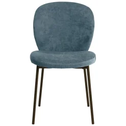 Set di 2 sedie da pranzo in tessuto (seduta 48,5 cm) Isla Blu scuro