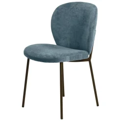Set di 2 sedie da pranzo in tessuto (seduta 48,5 cm) Isla Blu scuro