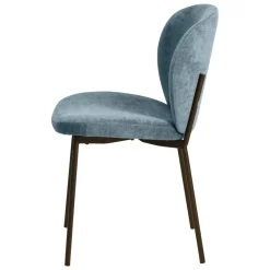Set di 2 sedie da pranzo in tessuto (seduta 48,5 cm) Isla Blu scuro