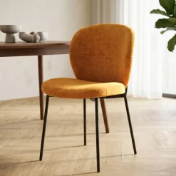 Set di 2 sedie da pranzo in tessuto (seduta 48,5 cm) Isla Rame