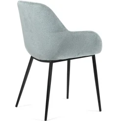 Set di 2 sedie da pranzo in tessuto chenille (seduta 48 cm) Zola Blu celadon