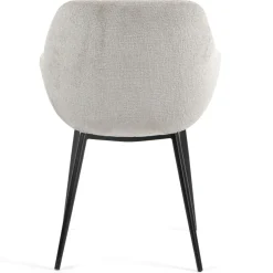 Set di 2 sedie da pranzo in tessuto chenille (seduta 48 cm) Zola Tortora