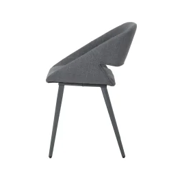 Set di 2 sedie da pranzo in tessuto (seduta 49 cm) Orka Grigio scuro