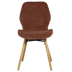 Set di 2 sedie da pranzo in tessuto testurizzato (seduta 46 cm) Malika Mogano