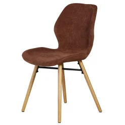 Set di 2 sedie da pranzo in tessuto testurizzato (seduta 46 cm) Malika Mogano