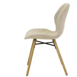 Set di 2 sedie da pranzo in tessuto testurizzato (seduta 46 cm) Malika Beige Sabbia