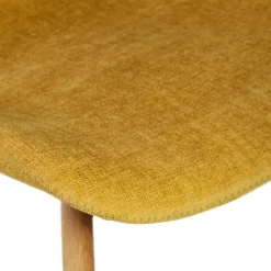 Set di 2 sedie da pranzo in tessuto testurizzato (seduta 46 cm) Malika Giallo senape
