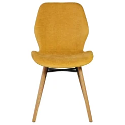 Set di 2 sedie da pranzo in tessuto testurizzato (seduta 46 cm) Malika Giallo senape