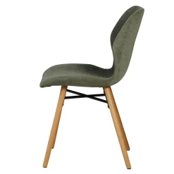 Set di 2 sedie da pranzo in tessuto testurizzato (seduta 46 cm) Malika Verde bottiglia