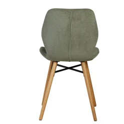 Set di 2 sedie da pranzo in tessuto testurizzato (seduta 46 cm) Malika Verde bottiglia