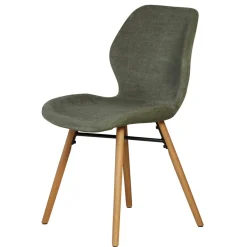 Set di 2 sedie da pranzo in tessuto testurizzato (seduta 46 cm) Malika Verde bottiglia