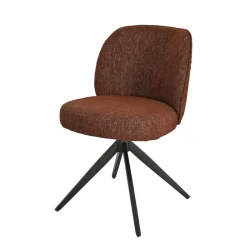 Set di 2 sedie da pranzo in tessuto testurizzato (seduta 51 cm) Linda Bordeaux