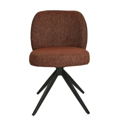 Set di 2 sedie da pranzo in tessuto testurizzato (seduta 51 cm) Linda Bordeaux