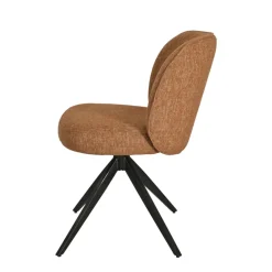 Set di 2 sedie da pranzo in tessuto testurizzato (seduta 51 cm) Linda Caramello