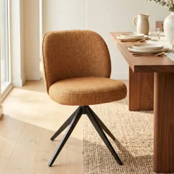 Set di 2 sedie da pranzo in tessuto testurizzato (seduta 51 cm) Linda Caramello
