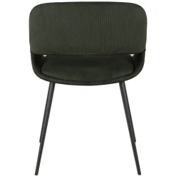 Set di 2 sedie da pranzo in velluto a coste (seduta 49 cm) Orka Verde scuro