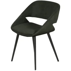 Set di 2 sedie da pranzo in velluto a coste (seduta 49 cm) Orka Verde scuro