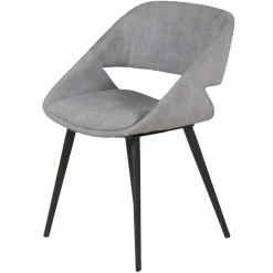 Set di 2 sedie da pranzo in velluto a coste (seduta 49 cm) Orka Grigio chiaro