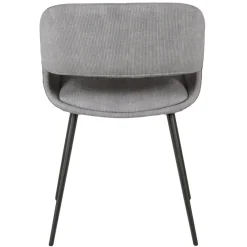 Set di 2 sedie da pranzo in velluto a coste (seduta 49 cm) Orka Grigio chiaro