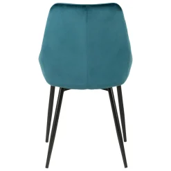 Set di 2 sedie da pranzo in velluto (seduta 47 cm) Juno Blu ottanio