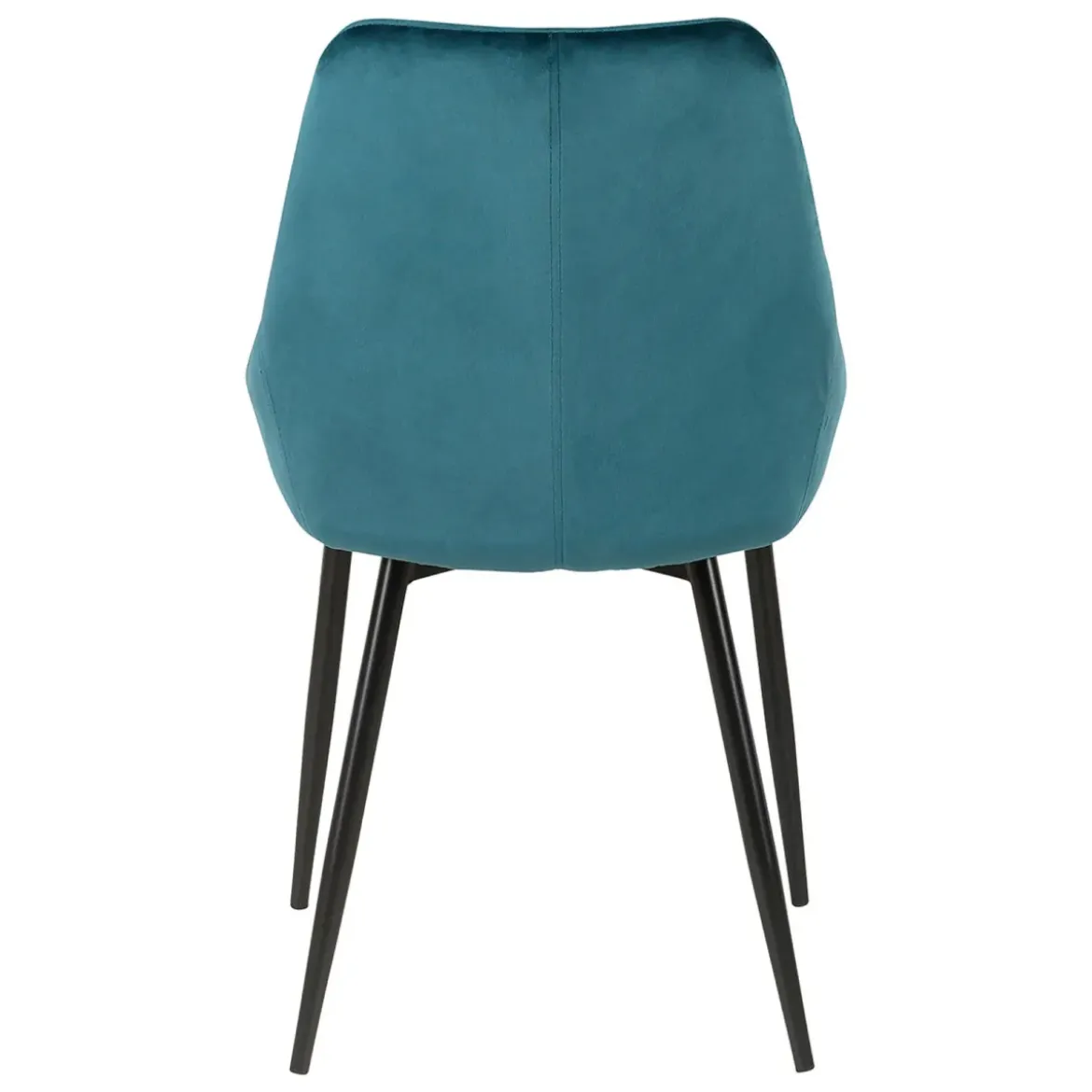 Set di 2 sedie da pranzo in velluto (seduta 47 cm) Juno Blu ottanio