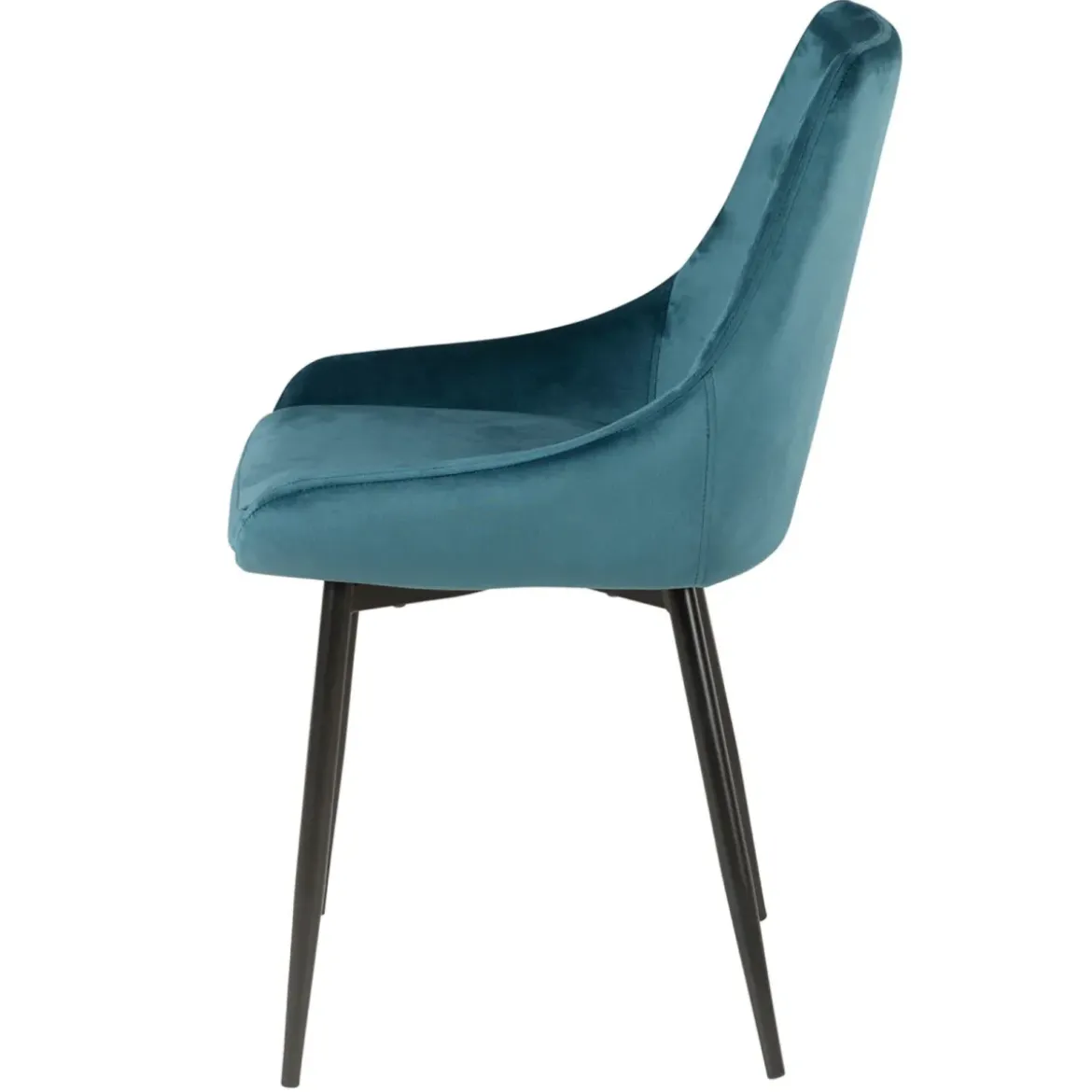 Set di 2 sedie da pranzo in velluto (seduta 47 cm) Juno Blu ottanio