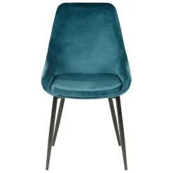 Set di 2 sedie da pranzo in velluto (seduta 47 cm) Juno Blu ottanio