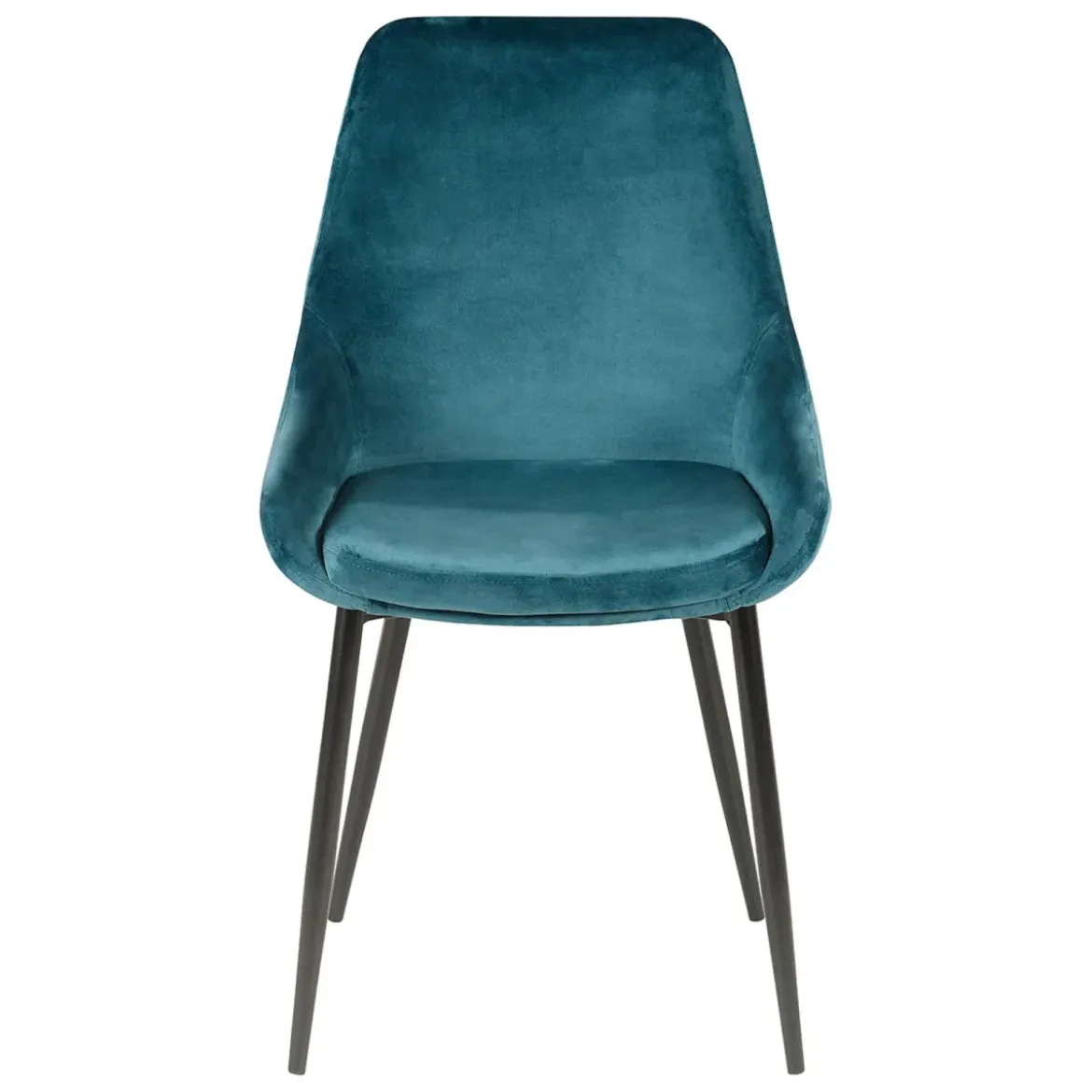 Set di 2 sedie da pranzo in velluto (seduta 47 cm) Juno Blu ottanio