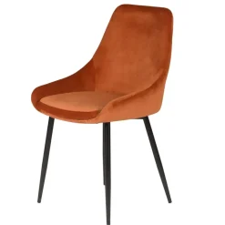 Set di 2 sedie da pranzo in velluto (seduta 47 cm) Juno Cognac