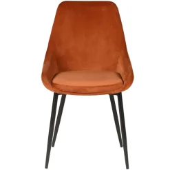 Set di 2 sedie da pranzo in velluto (seduta 47 cm) Juno Cognac