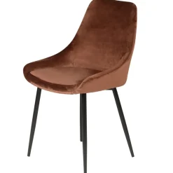 Set di 2 sedie da pranzo in velluto (seduta 47 cm) Juno Marrone