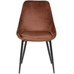 Set di 2 sedie da pranzo in velluto (seduta 47 cm) Juno Marrone