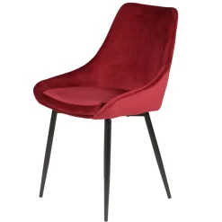 Set di 2 sedie da pranzo in velluto (seduta 47 cm) Juno Rosso