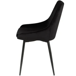 Set di 2 sedie da pranzo in velluto (seduta 47 cm) Juno Verde Nero