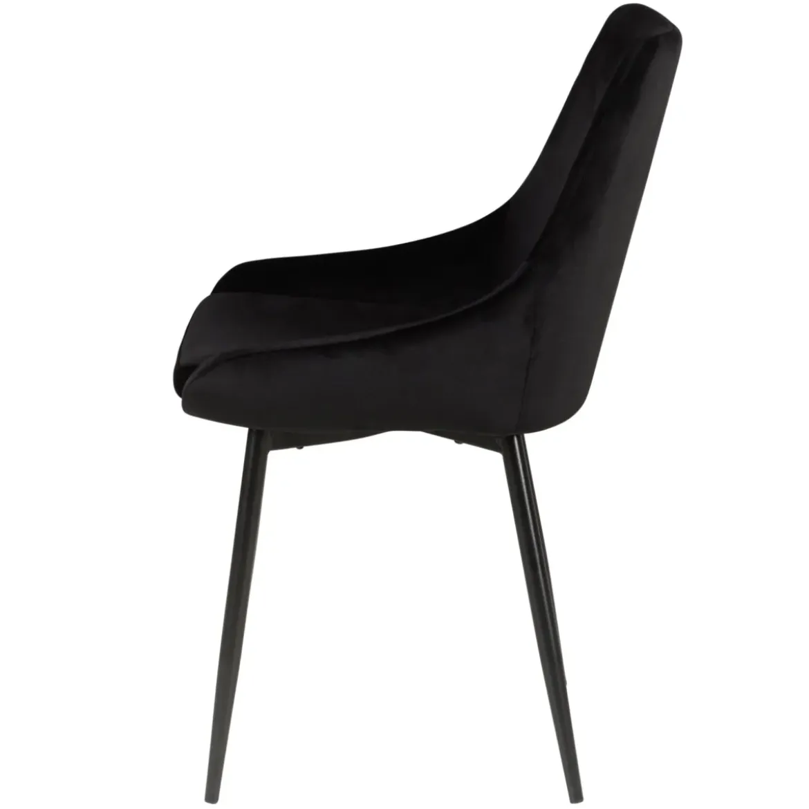 Set di 2 sedie da pranzo in velluto (seduta 47 cm) Juno Verde Nero