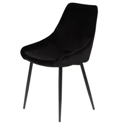 Set di 2 sedie da pranzo in velluto (seduta 47 cm) Juno Verde Nero