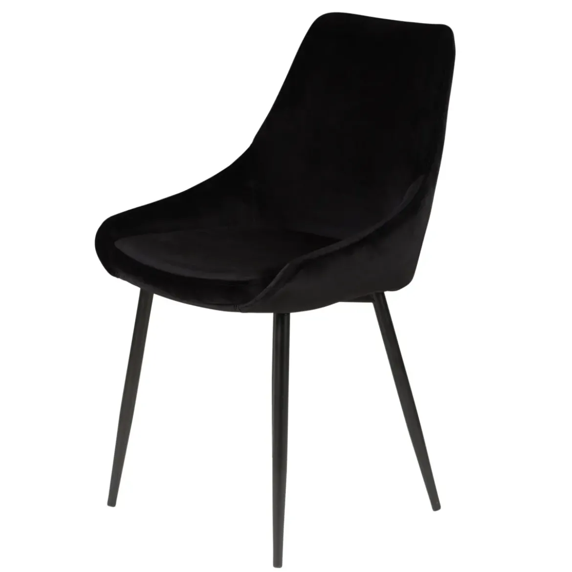 Set di 2 sedie da pranzo in velluto (seduta 47 cm) Juno Verde Nero