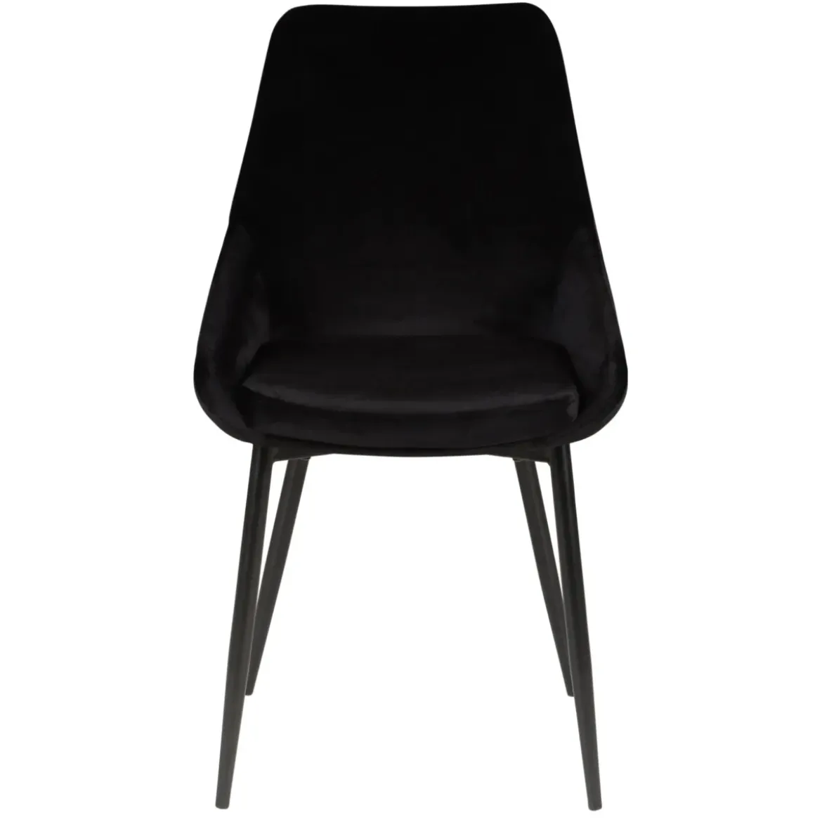 Set di 2 sedie da pranzo in velluto (seduta 47 cm) Juno Verde Nero