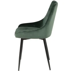 Set di 2 sedie da pranzo in velluto (seduta 47 cm) Juno Verde pino
