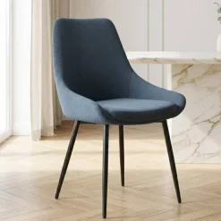 Set di 2 sedie da pranzo in velluto a coste (seduta 47 cm) Juno Blu