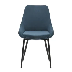 Set di 2 sedie da pranzo in velluto a coste (seduta 47 cm) Juno Blu
