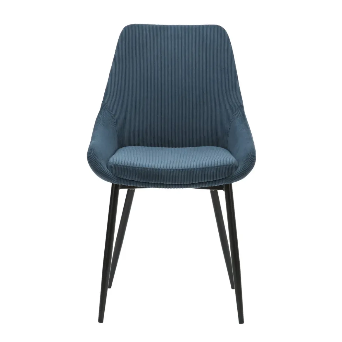 Set di 2 sedie da pranzo in velluto a coste (seduta 47 cm) Juno Blu