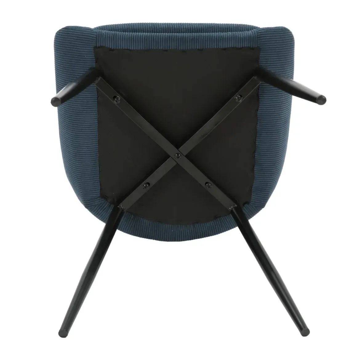 Set di 2 sedie da pranzo in velluto a coste (seduta 47 cm) Juno Blu