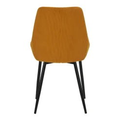 Set di 2 sedie da pranzo in velluto a coste (Altezza seduta 47 cm) Juno Giallo curry