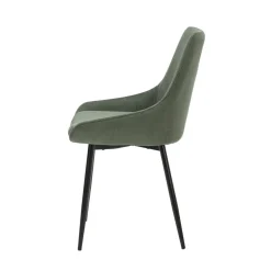 Set di 2 sedie da pranzo in velluto a coste (seduta 47 cm) Juno Verde cachi