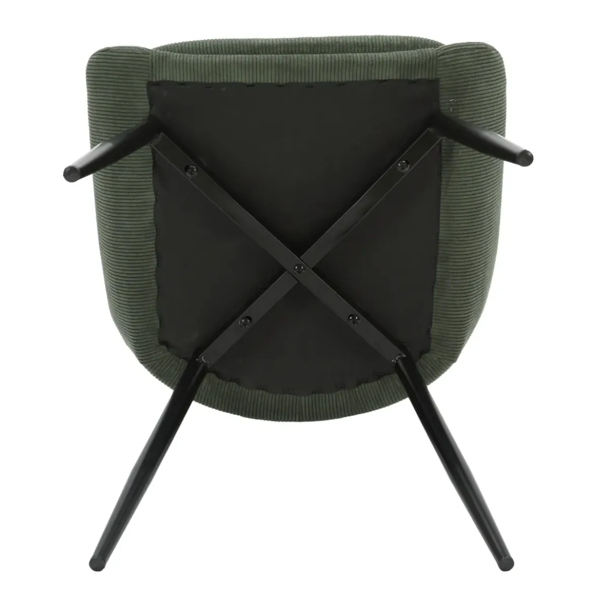 Set di 2 sedie da pranzo in velluto a coste (seduta 47 cm) Juno Verde cachi