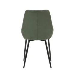 Set di 2 sedie da pranzo in velluto a coste (seduta 47 cm) Juno Verde cachi